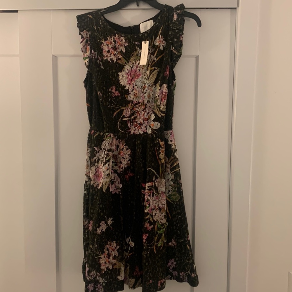 Black lace floral dress